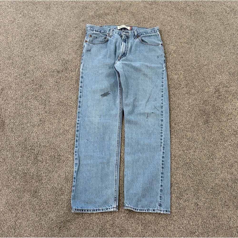 Vintage 00s Levis 505 Jeans Men's Size 34x32 Fits 34x31 Light Wash Faded